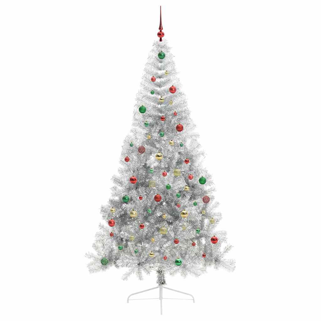 Albero di Natale artificiale con luci integrate Argento 210 cm 3397227