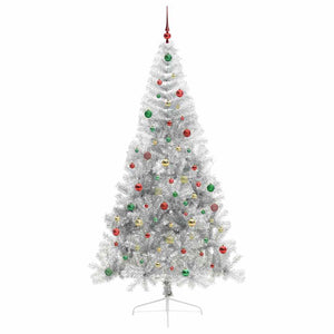 Albero di Natale artificiale con luci integrate Argento 210 cm 3397227
