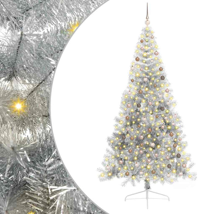 Albero di Natale artificiale con luci integrate Argento 240 cm 3397230