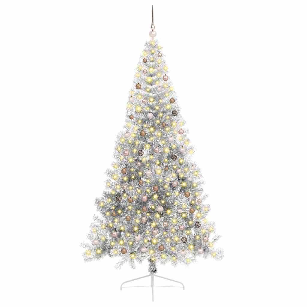 Albero di Natale artificiale con luci integrate Argento 240 cm 3397230
