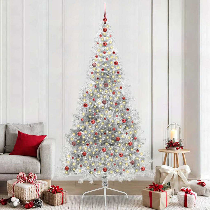 Albero di Natale artificiale con luci integrate Argento 240 cm 3397232