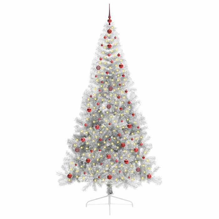 Albero di Natale artificiale con luci integrate Argento 240 cm 3397232