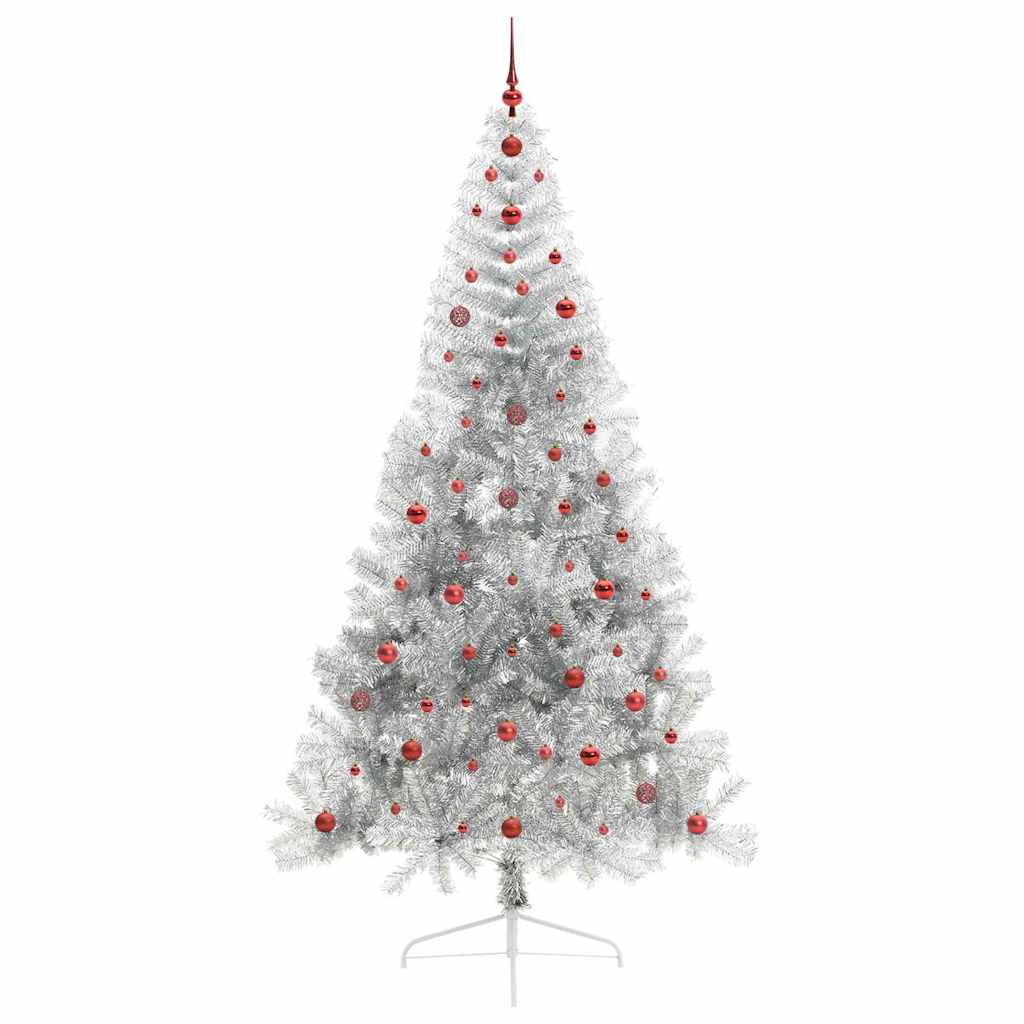 Albero di Natale artificiale con luci integrate Argento 240 cm 3397232