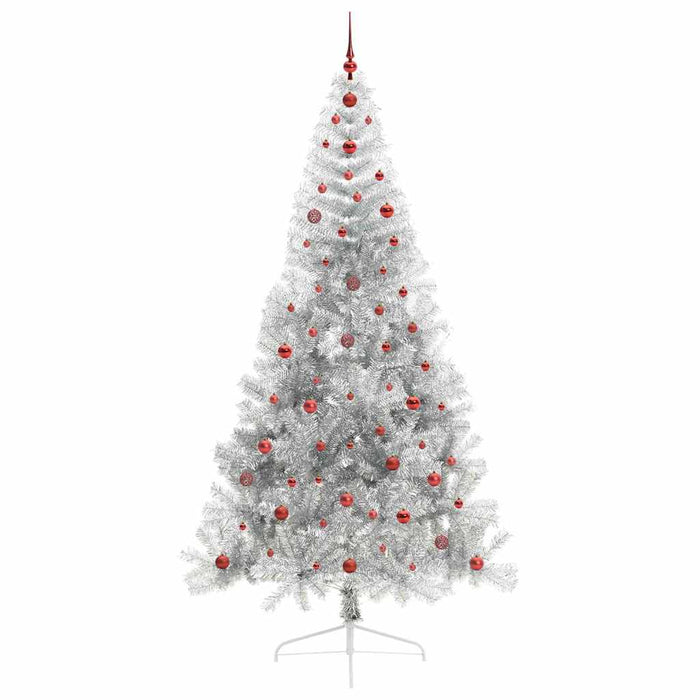 Albero di Natale artificiale con luci integrate Argento 240 cm 3397232