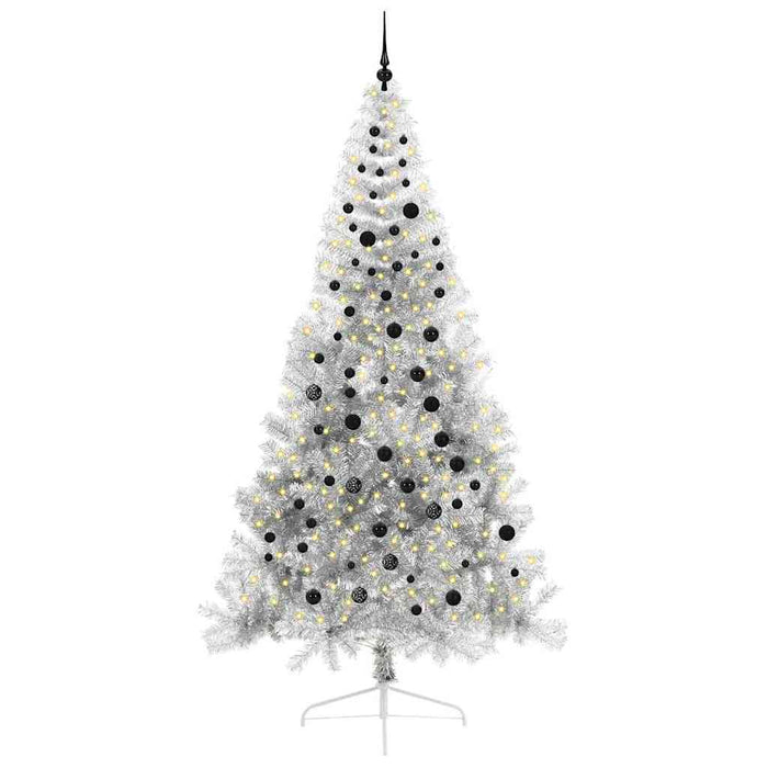 Albero di Natale artificiale con luci integrate Argento 240 cm 3397233