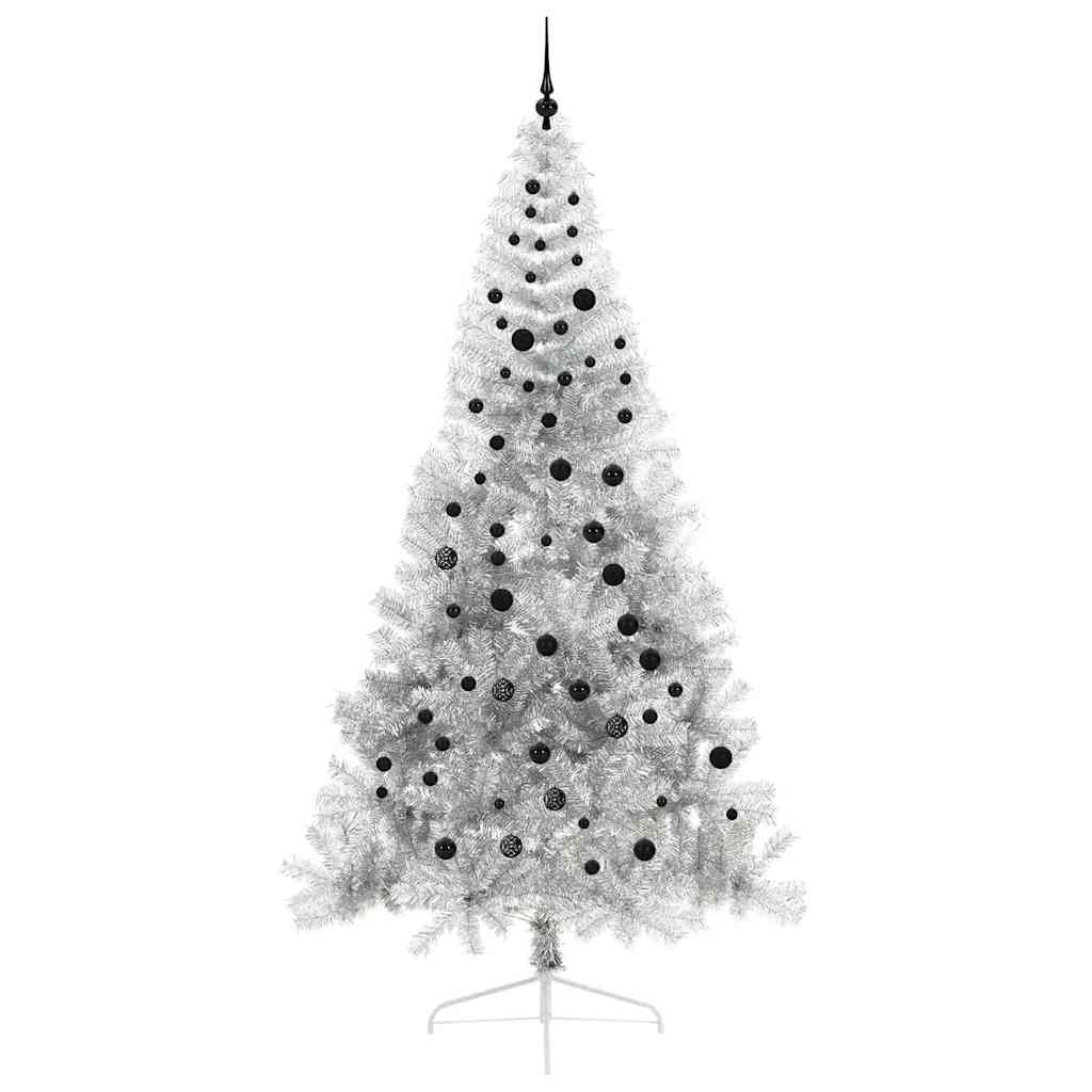 Albero di Natale artificiale con luci integrate Argento 240 cm 3397233