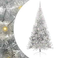 Albero di Natale Artificiale-Albero Natalizio con luci integrate Argento 240 cm 647033