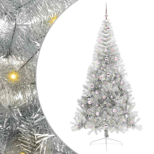 Albero di Natale artificiale con luci integrate Argento 240 cm 3397234