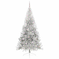 Albero di Natale artificiale con luci integrate Argento 240 cm 3397234