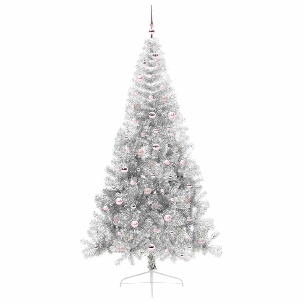 Albero di Natale artificiale con luci integrate Argento 240 cm 3397234