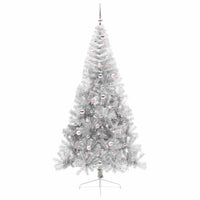 Albero di Natale artificiale con luci integrate Argento 240 cm 3397234