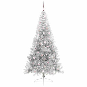 Albero di Natale artificiale con luci integrate Argento 240 cm 3397234