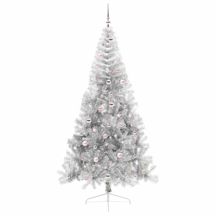 Albero di Natale artificiale con luci integrate Argento 240 cm 3397234