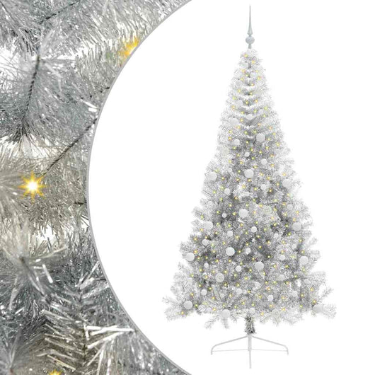 Albero di Natale artificiale con luci integrate Argento 240 cm 3397235