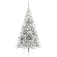 Albero di Natale Artificiale-Albero Natalizio con luci integrate Argento 240 cm 690390