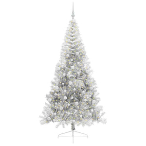 Albero di Natale artificiale con luci integrate Argento 240 cm 3397235