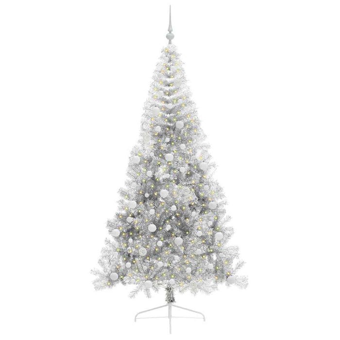 Albero di Natale artificiale con luci integrate Argento 240 cm 3397235