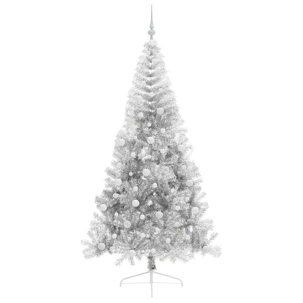 Albero di Natale artificiale con luci integrate Argento 240 cm 3397235