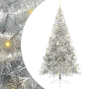 Albero di Natale artificiale con luci integrate Argento 240 cm 3397236