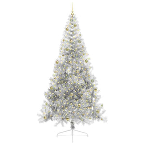 Albero di Natale artificiale con luci integrate Argento 240 cm 3397236