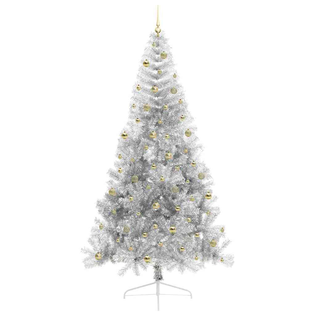 Albero di Natale artificiale con luci integrate Argento 240 cm 3397236