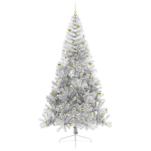 Albero di Natale artificiale con luci integrate Argento 240 cm 3397236