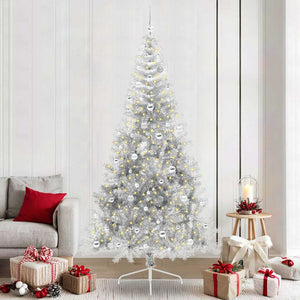 Albero di Natale artificiale con luci integrate Argento 240 cm 3397237