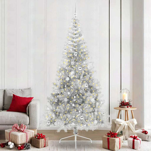 Albero di Natale artificiale con luci integrate Argento 240 cm 3397237