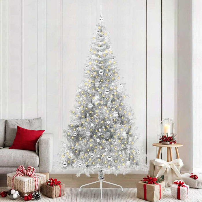 Albero di Natale artificiale con luci integrate Argento 240 cm 3397237