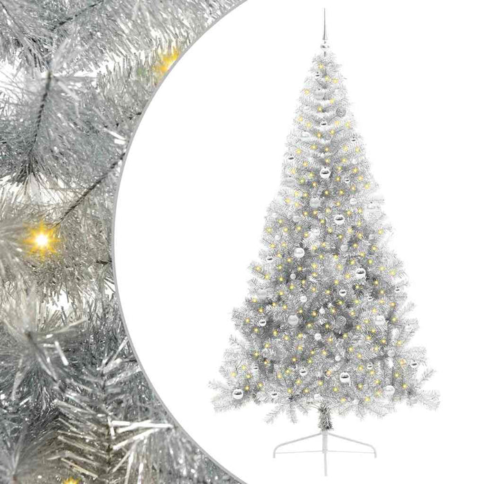Albero di Natale artificiale con luci integrate Argento 240 cm 3397237