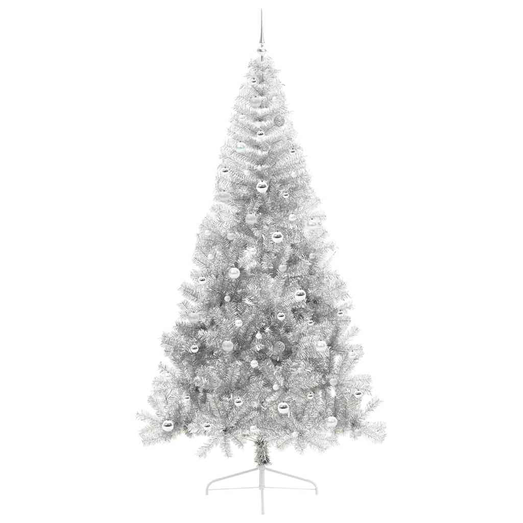 Albero di Natale artificiale con luci integrate Argento 240 cm 3397237