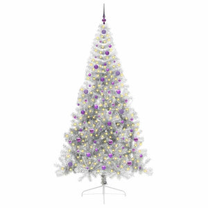Albero di Natale artificiale con luci integrate Argento 240 cm 3397238