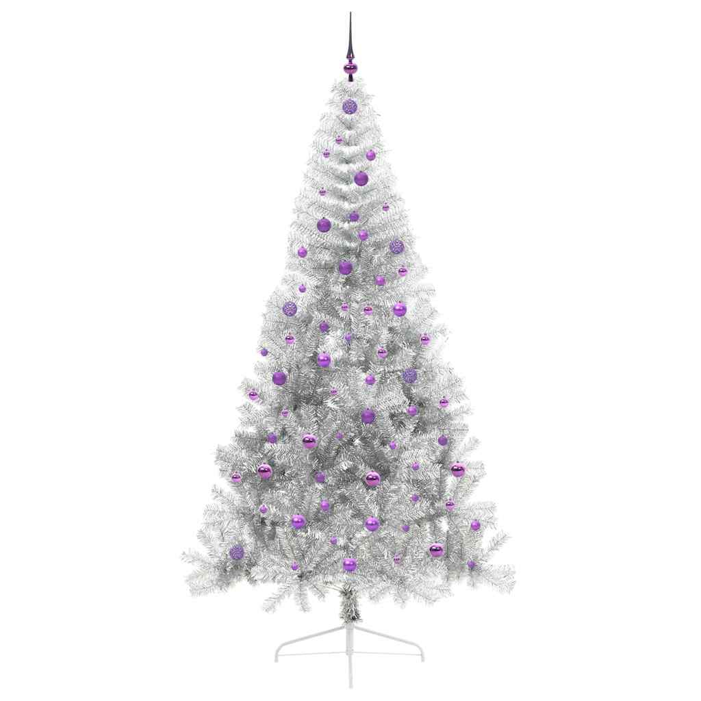 Albero di Natale artificiale con luci integrate Argento 240 cm 3397238