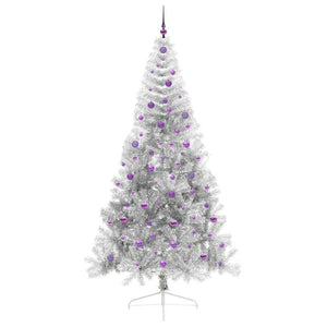Albero di Natale artificiale con luci integrate Argento 240 cm 3397238