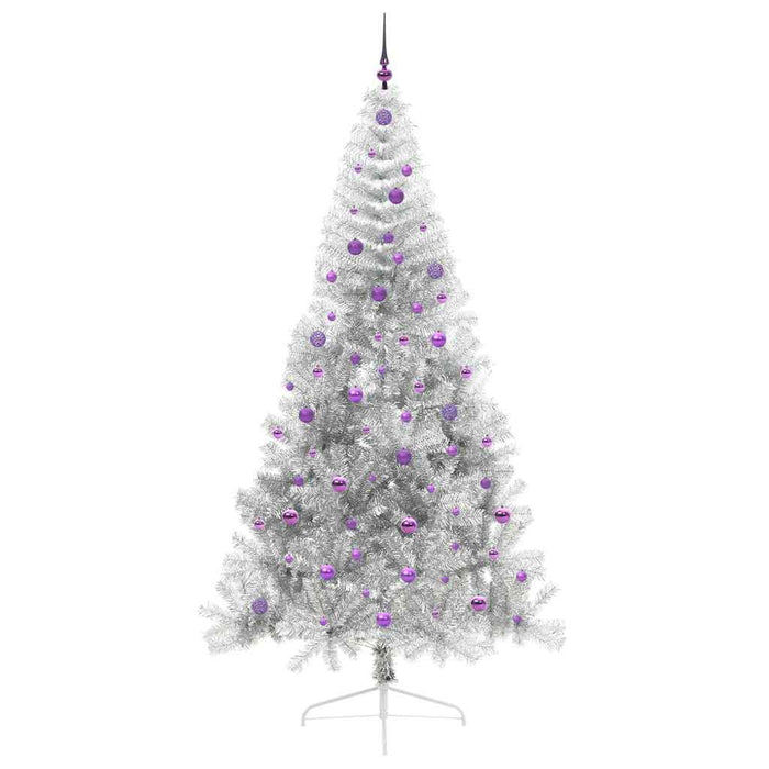 Albero di Natale artificiale con luci integrate Argento 240 cm 3397238