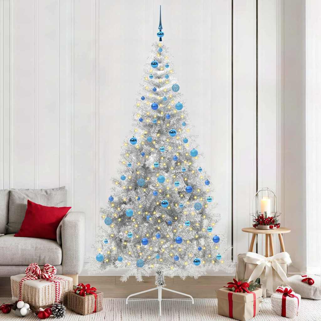 Albero di Natale artificiale con luci integrate Argento 240 cm 3397239