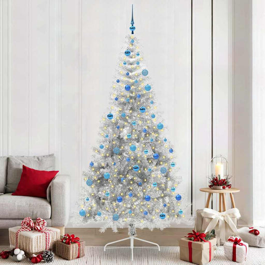 Albero di Natale artificiale con luci integrate Argento 240 cm 3397239