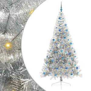 Albero di Natale artificiale con luci integrate Argento 240 cm 3397239