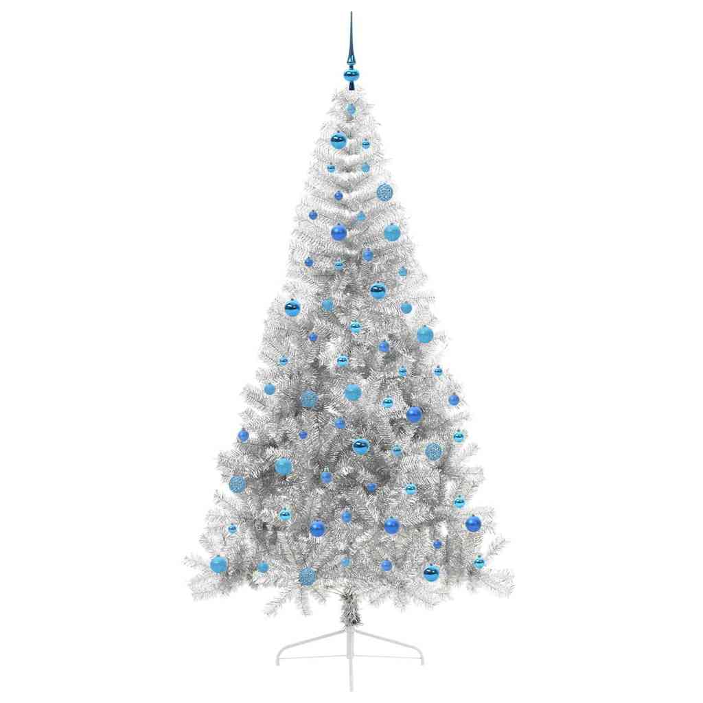Albero di Natale artificiale con luci integrate Argento 240 cm 3397239