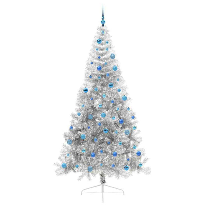 Albero di Natale artificiale con luci integrate Argento 240 cm 3397239