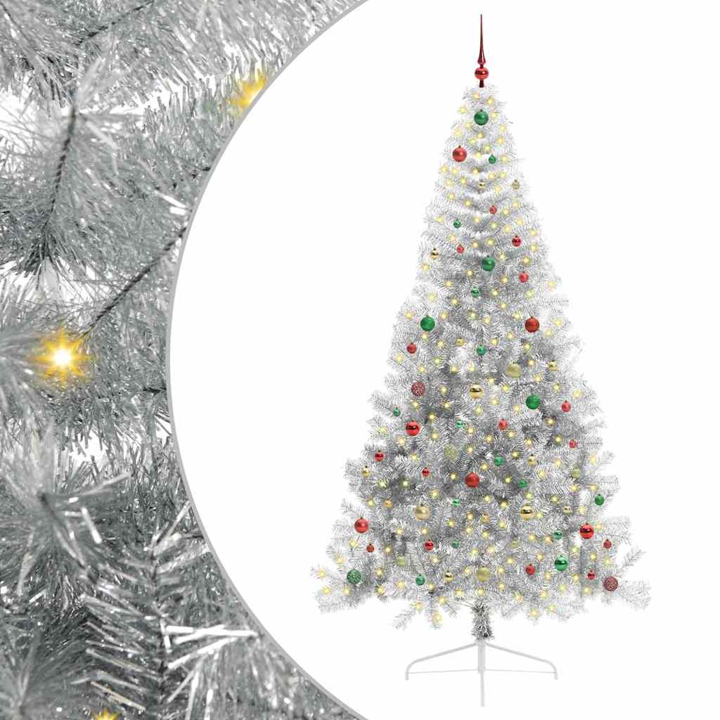 Albero di Natale artificiale con luci integrate Argento 240 cm 3397240