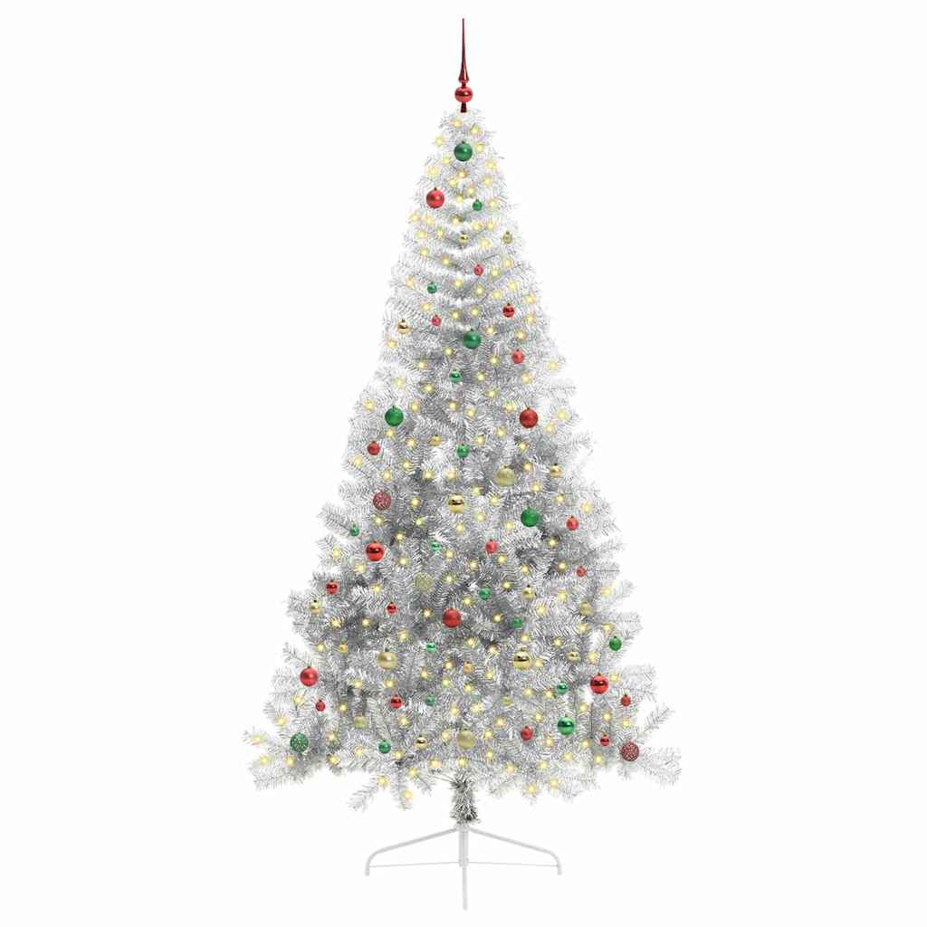 Albero di Natale artificiale con luci integrate Argento 240 cm 3397240