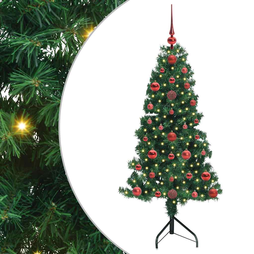 Albero di Natale Artificiale Angolare con 150 LED Verde 120 cm 3397241