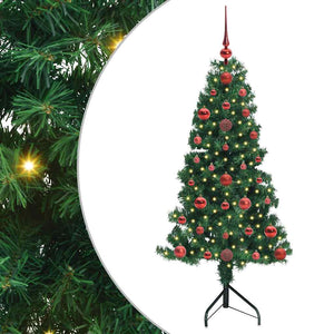 Albero di Natale Artificiale Angolare con 150 LED Verde 120 cm 3397241