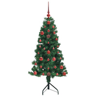 Albero di Natale Artificiale Angolare con 150 LED Verde 120 cm 3397241
