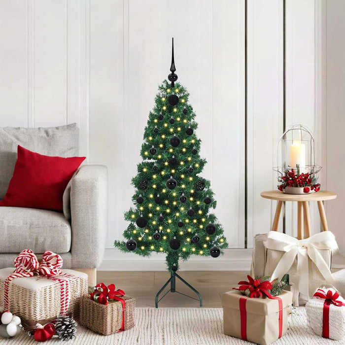 Albero di Natale Artificiale Angolare con 150 LED Verde 120 cm 3397242
