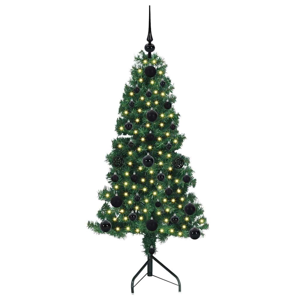 Albero di Natale Artificiale Angolare con 150 LED Verde 120 cm 3397242