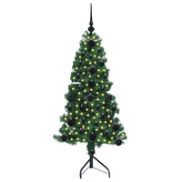 Albero di Natale Artificiale Angolare con 150 LED Verde 120 cm 3397242