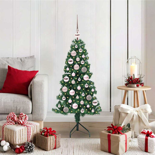 Albero di Natale Artificiale Angolare con 150 LED Verde 120 cm 3397243