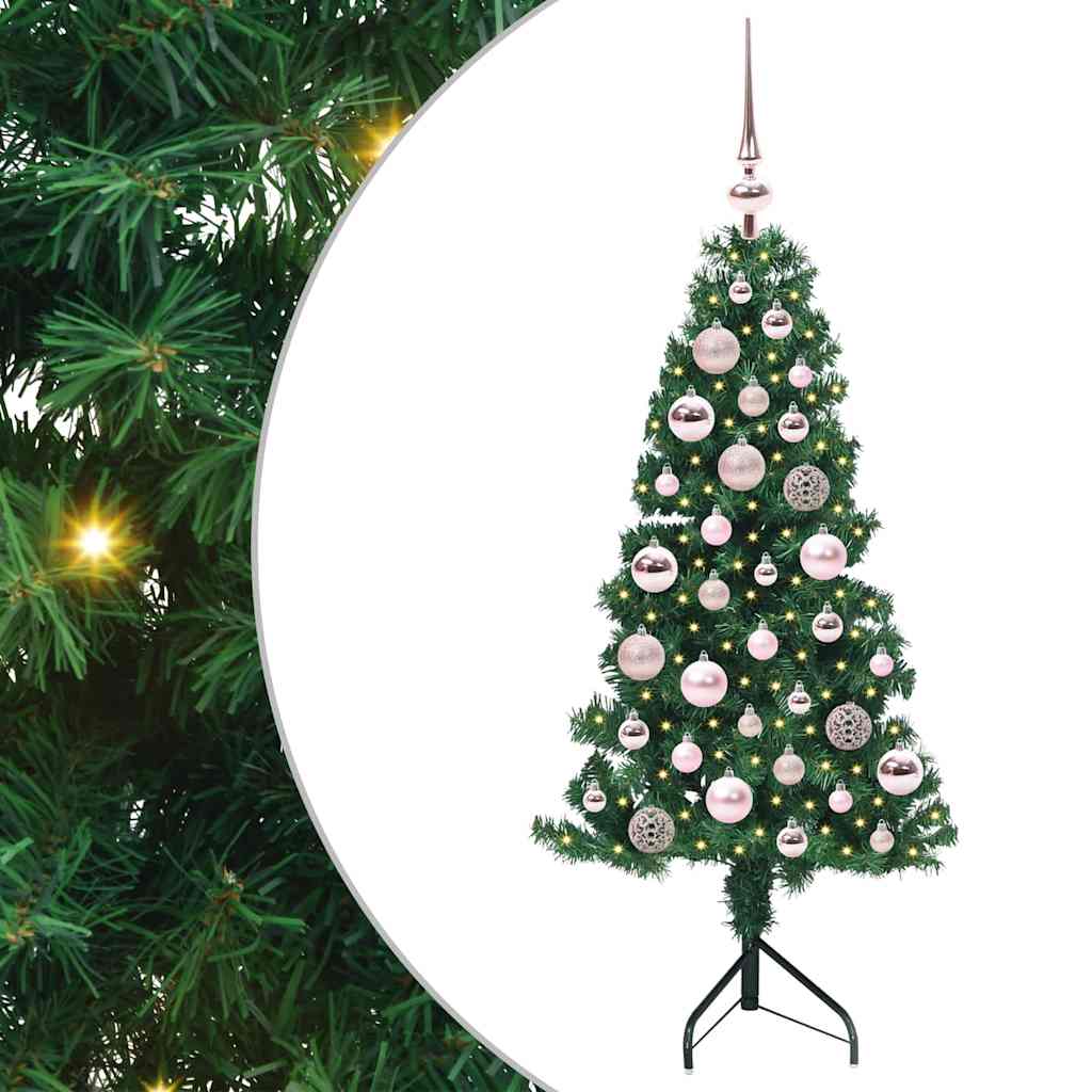 Albero di Natale Artificiale Angolare con 150 LED Verde 120 cm 3397243